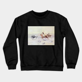 Cowboys from the Bar Triangle by Charles Marion Russell Crewneck Sweatshirt